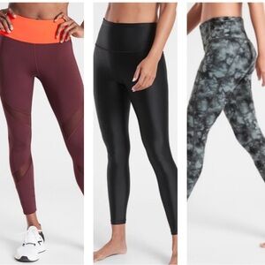 Lot of THREE Athleta leggings all size XXS all in excellent like-new condition